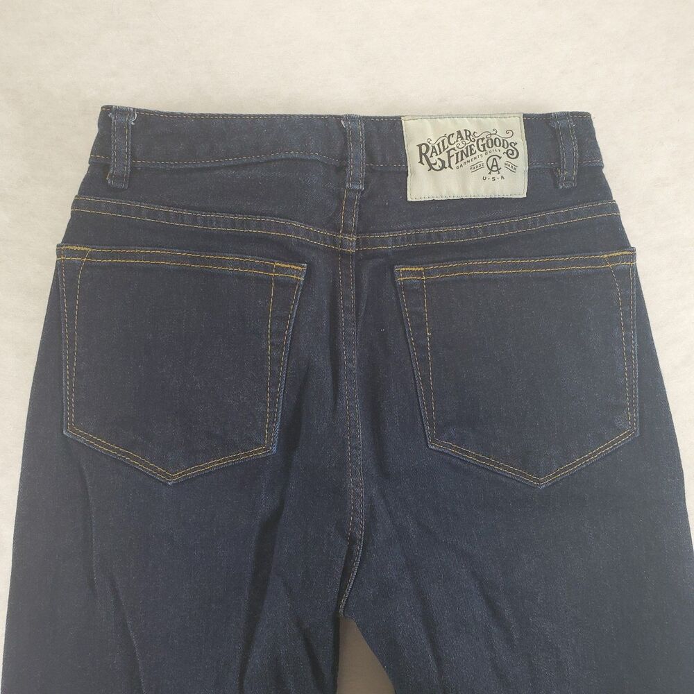 sz 27 Railcar Selvedge Denim Fine Goods Jeans Skinny Stretch Dark Wash 27x30 - Picture 7 of 11